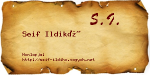 Seif Ildikó névjegykártya